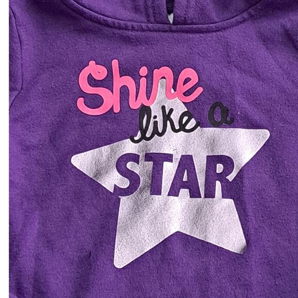 Purple Shine Like A Star Hoodie And Sweatpants Set Girl's Size 5 - Picture 4 of 9